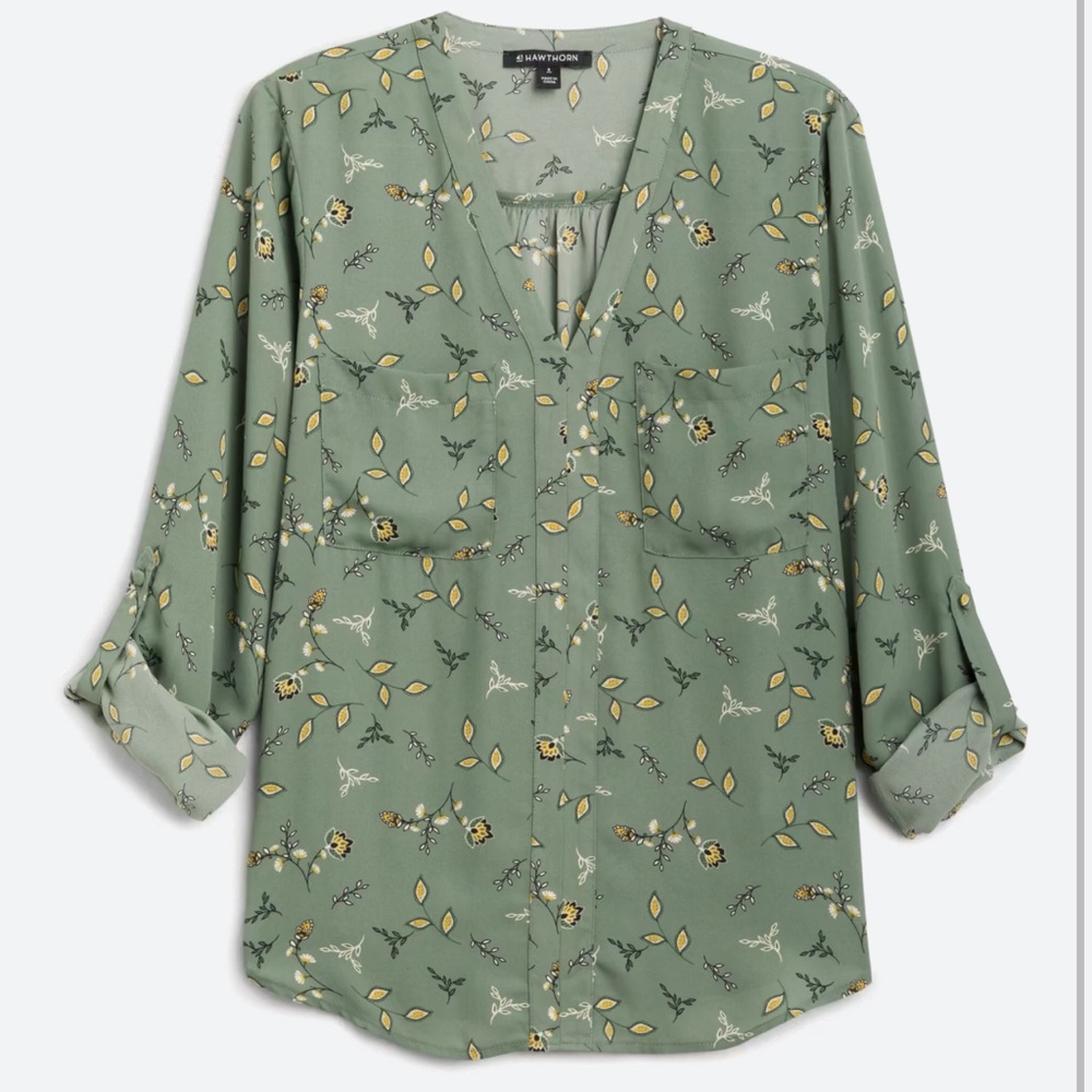 41 Hawthorn green blouse - perfect for work and casual